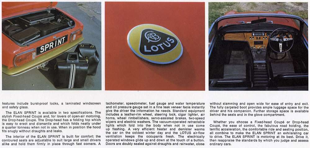 Lotus Elan Sprint brochure